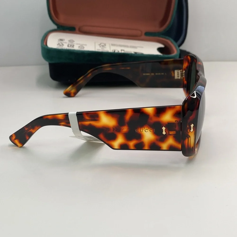 New Authentic Gucci GG1080S 003 Eyewear Rectangular Frame Sunglasses